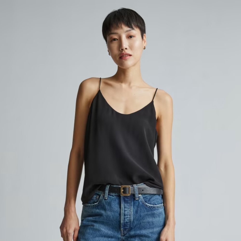 Everlane Silk Cami in Black Size 2